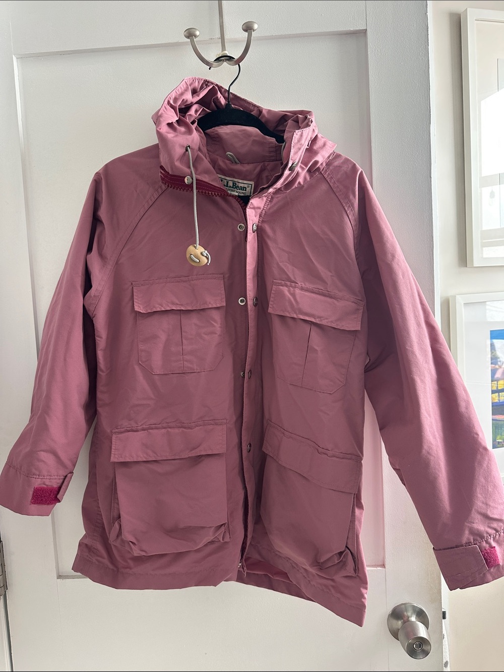 Vintage L.L. Bean Women's Dusty Rose Utility Hooded Jacket